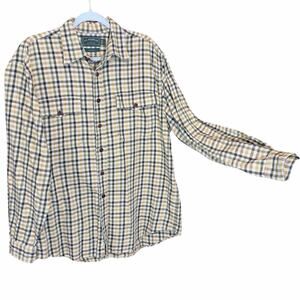 C. C. Filson Seattle Plaid flannel Cotton Button Down Shirt Mens Large Heritage